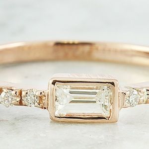 0.43 Carat Diamond 14K Rose Gold Ring